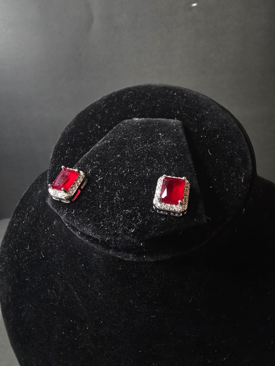 Red Wine Earrings & Ring Set – Elegant Jewelry for Women & Girls